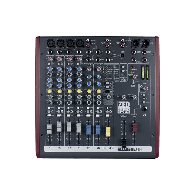 Console de mixage USB avec effets avec faders 60mm connectique