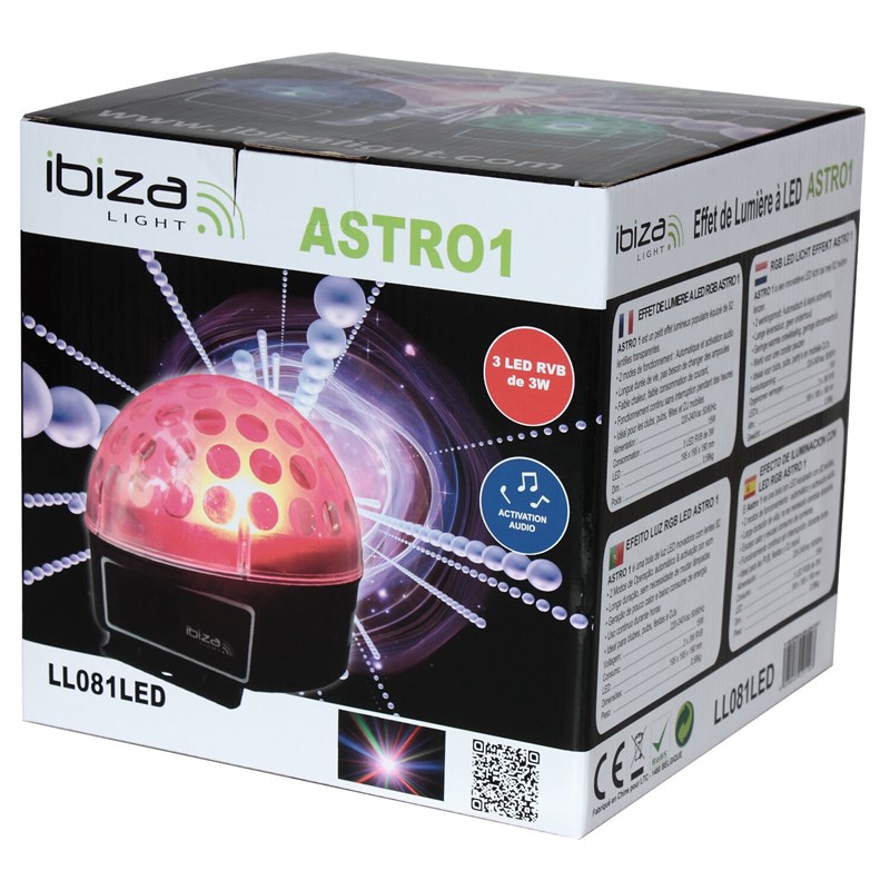Effet de lumière à LED astro Ibiza light LL081LED 3 x 3W RGB - box