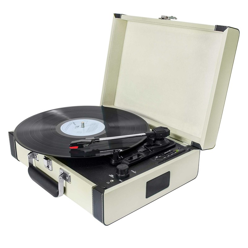 Mallette tourne disque Madison MAD-RETROCASE-CR avec BLUETOOTH, USB, SD - connectiques