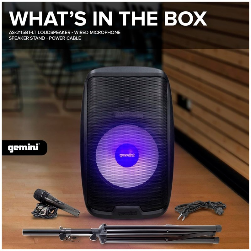 Pack enceinte active 15" 2000W LED Bluetooth - PACK