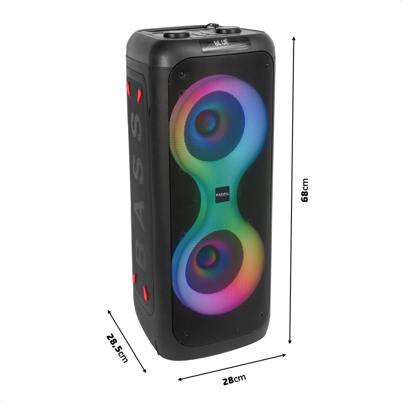 Enceinte BT 2 x 8"/20cm 700W - Sur batterie USB-C