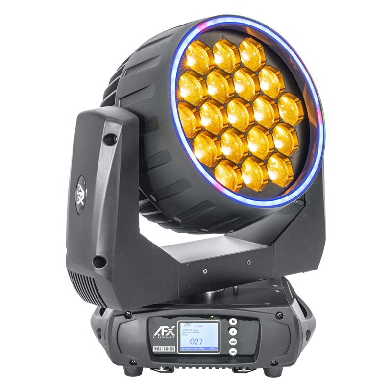 AFX  Lyre Wash 19 LED 40W RGBW avec zoom et effets - jaune