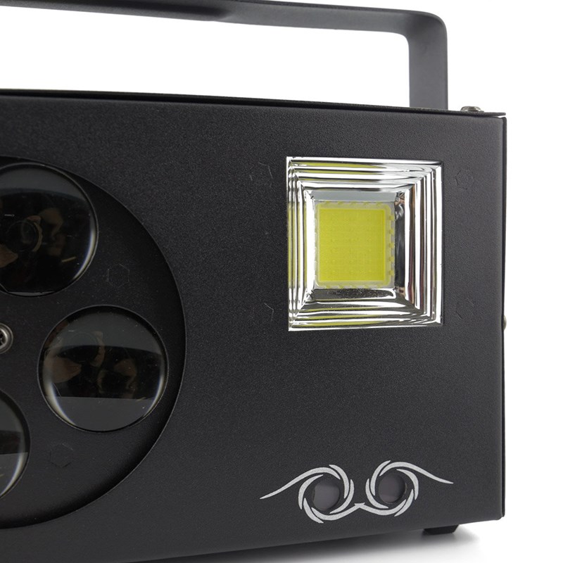 Jeu de lumière 4-en1 - Stroboscope Derby Gobos Laser DMX