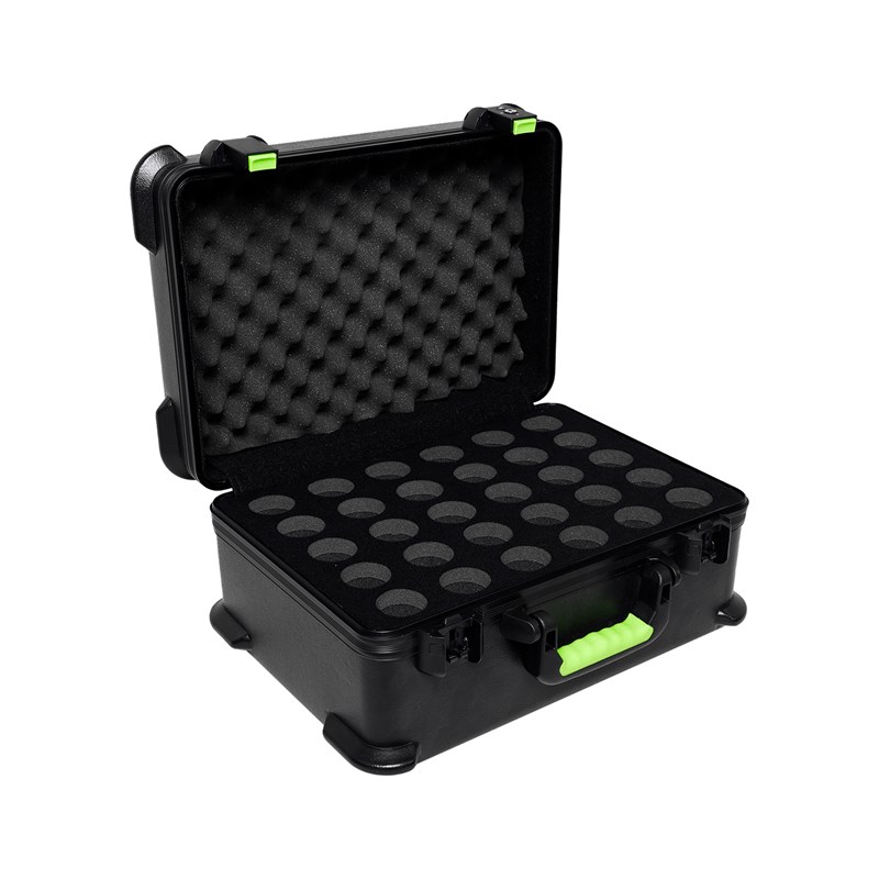 Flight case en Polyéthylène pour 30 Micros ouvert