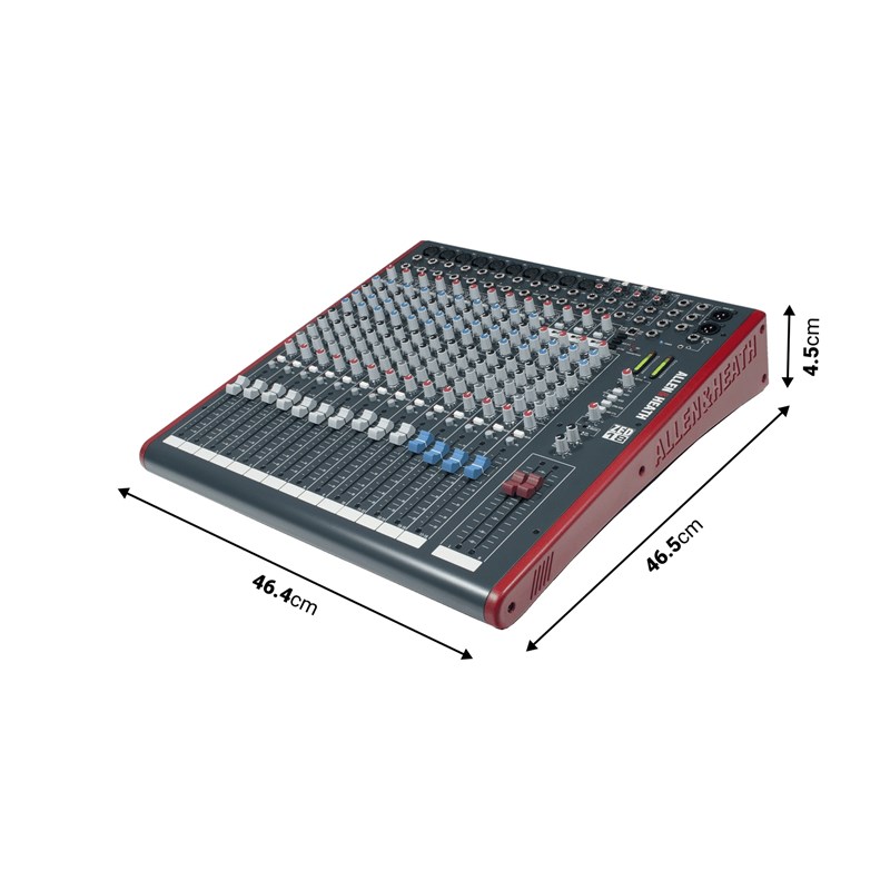 Console de mixage USB sans effets - 10 in mono, 4 stéréo, 4 AUX dimensions