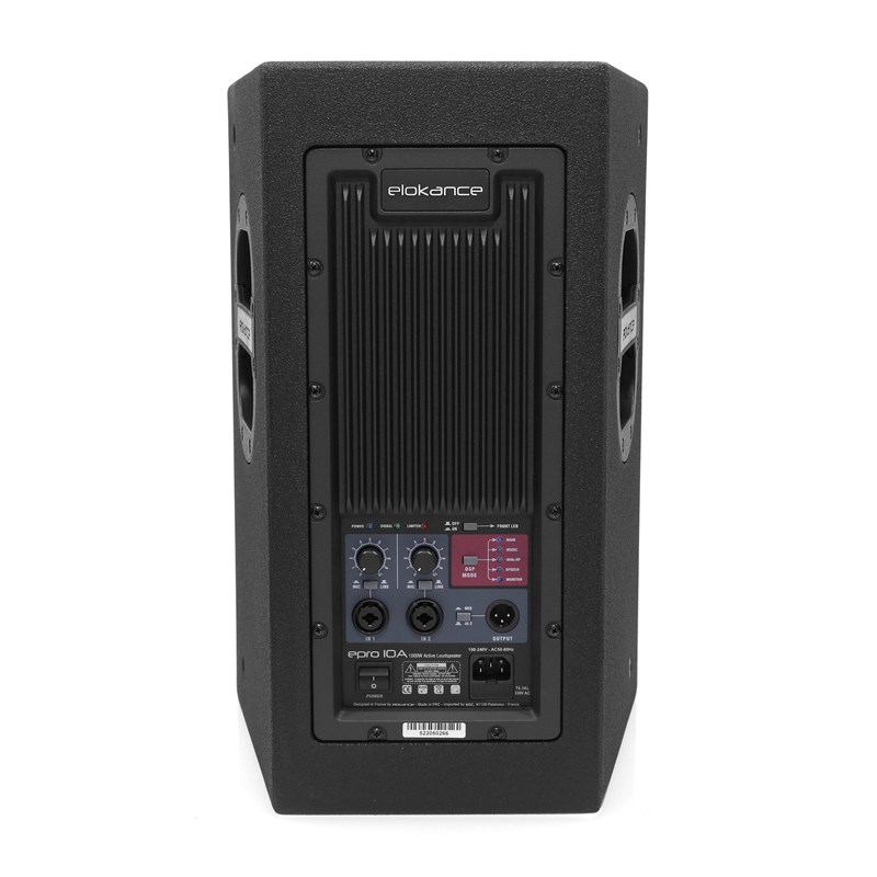 Enceinte amplifiée 10” - 1000W RMS - DSP intégré - Elokance - ePro 10 A arrière