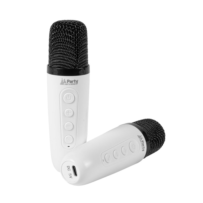 Enceinte Karaoké portable - 2 micros sans fil, BT, USB & effets lumineux fête
