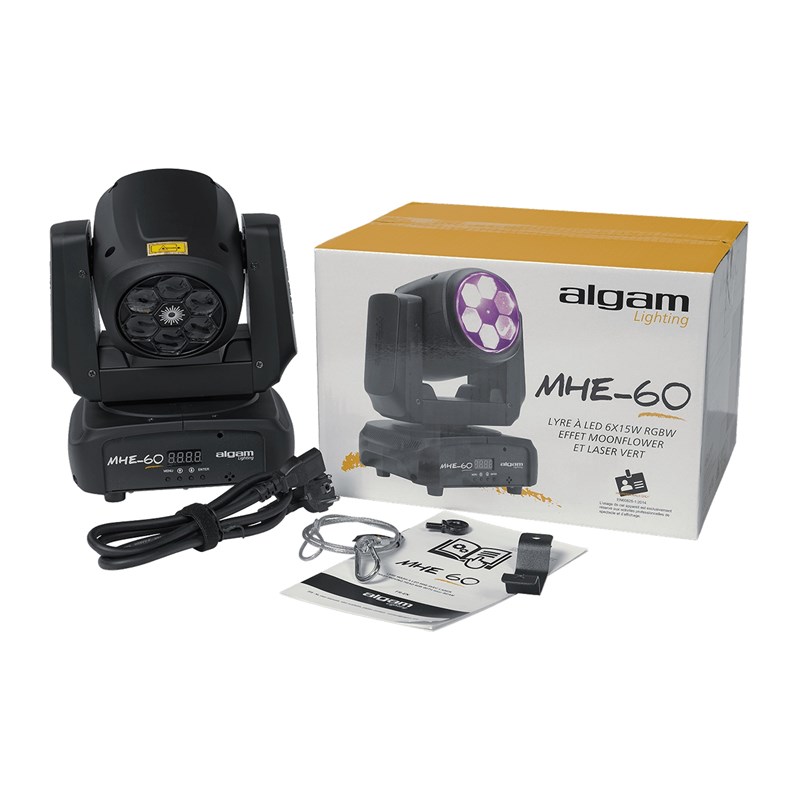 Lyre Wash LED - 6 x 15W RGBW - Laser vert 200MW accessoires